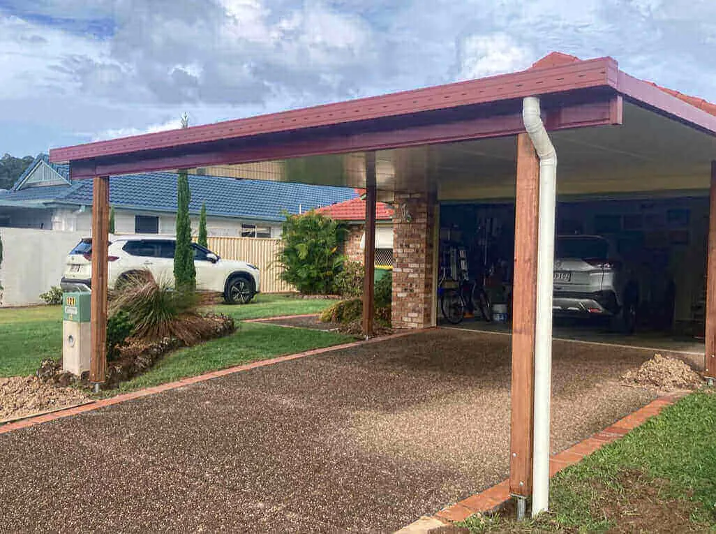 Attached Insulated Patio/Carport Masonry/Brick/Concrete Wall 7 x 2.7m