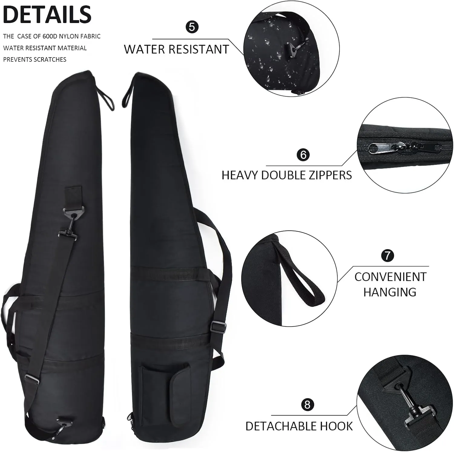 AUMTISC Soft Rifle Gun Case, 41/45/49 Inch Shotgun Carrying Bag for Scoped Rifles with Adjustable Shoulder Sling