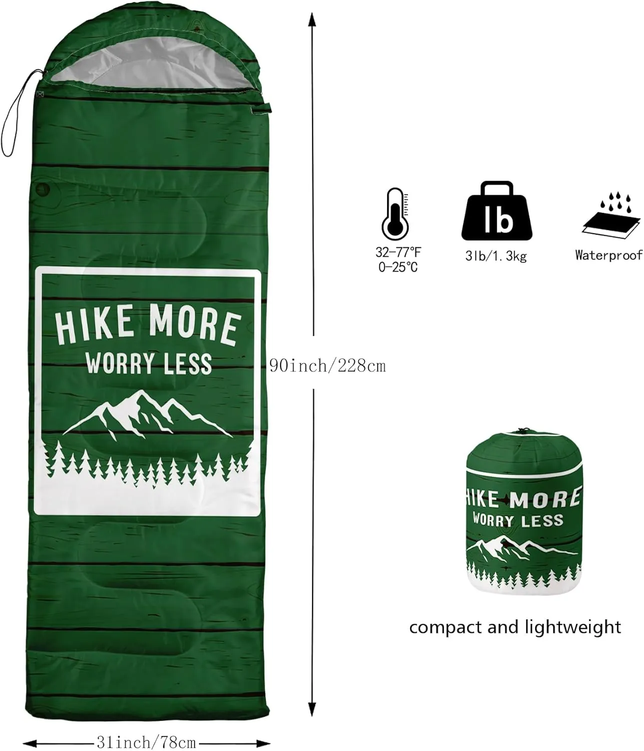 Axolotl Hiking Sleeping Bag for Kids–Lightweight Warm Cold Weather Sleeping Bags,Waterproof Portable Sleeping Bag Hiking and Backpacking Sleeping Bag,3 Season Cold Weather Sleeping Bag Fit Boys,Black