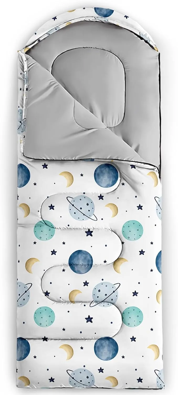 Axolotl Moon and Stars Sleeping Bag for Adults,Black White Waterproof Lightweight Camping Bag,3 Season Warm and Cool Weather Backpacking Bag for Women Men,Traveling and Outdoors Camping Gear Equipment