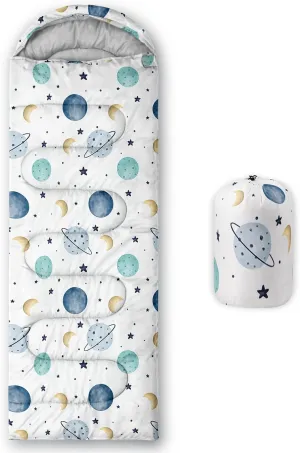 Axolotl Moon and Stars Sleeping Bag for Adults,Black White Waterproof Lightweight Camping Bag,3 Season Warm and Cool Weather Backpacking Bag for Women Men,Traveling and Outdoors Camping Gear Equipment
