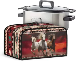 Aztec Slow Cooker Dust Cover Horse Small Appliance Covers Southwestern Navajo Slow Cooker Bags Western Air Fryer Cover Machine Washable
