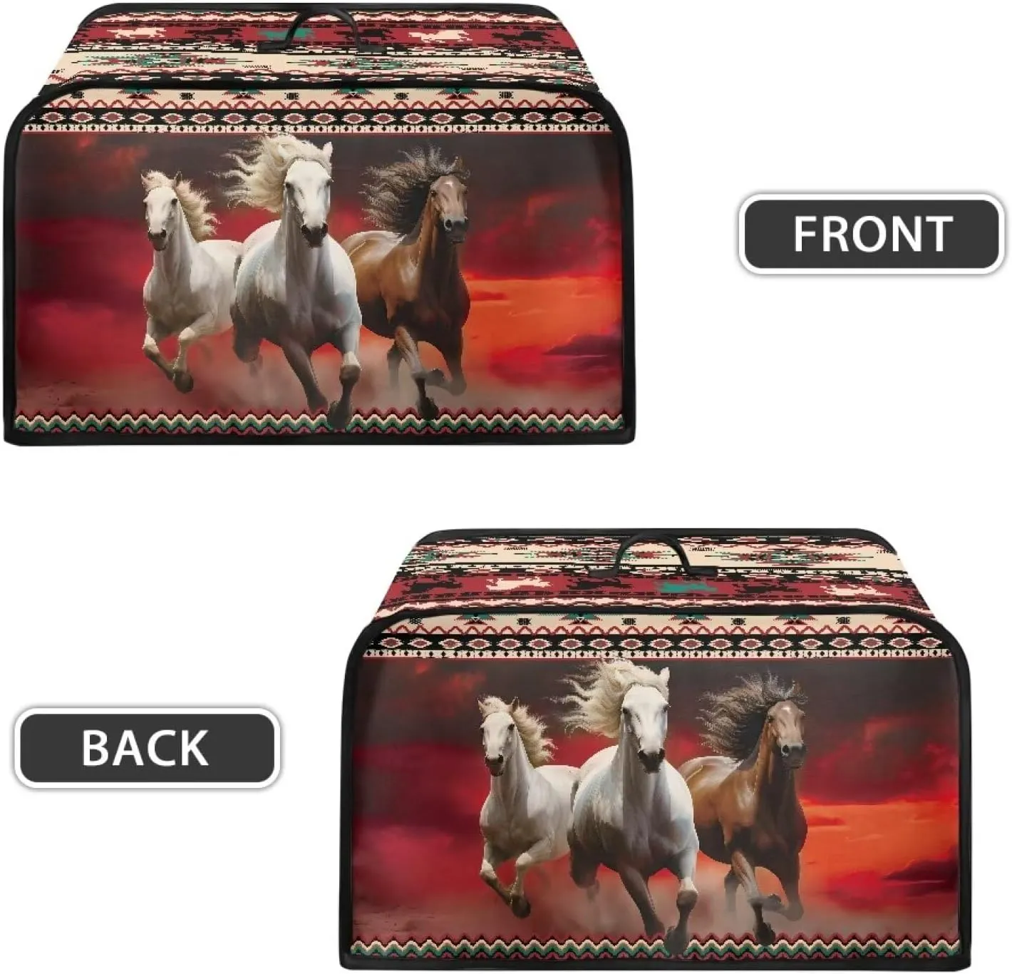 Aztec Slow Cooker Dust Cover Horse Small Appliance Covers Southwestern Navajo Slow Cooker Bags Western Air Fryer Cover Machine Washable