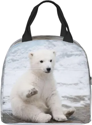 Baby Polar Bear Lunch Box - Insulated Lunch Bags for Kids Boys Girls Reusable Lunch Tote Bags, Perfect for School/Camping/Hiking/Picnic/Beach/Travel