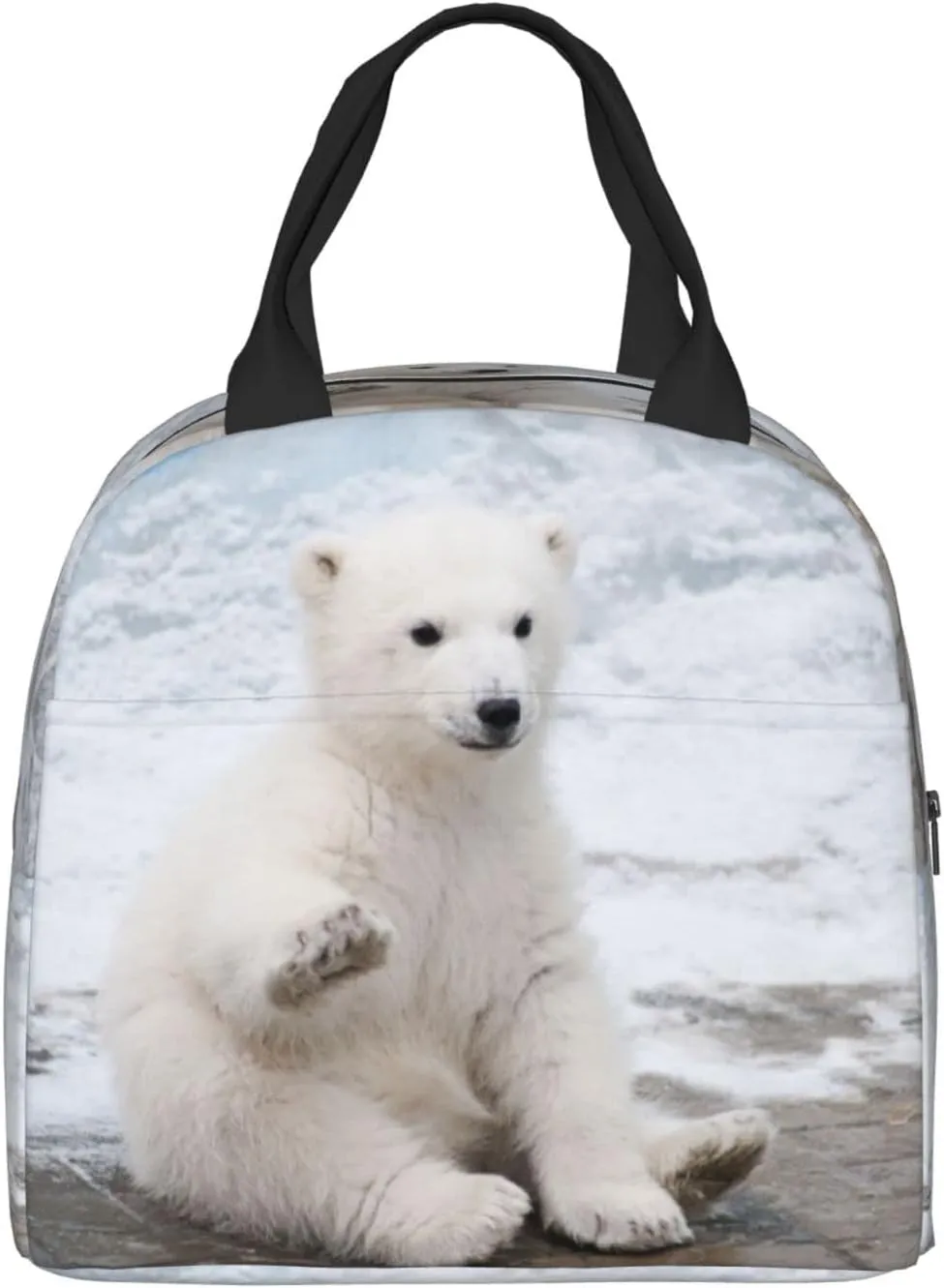 Baby Polar Bear Lunch Box - Insulated Lunch Bags for Kids Boys Girls Reusable Lunch Tote Bags, Perfect for School/Camping/Hiking/Picnic/Beach/Travel