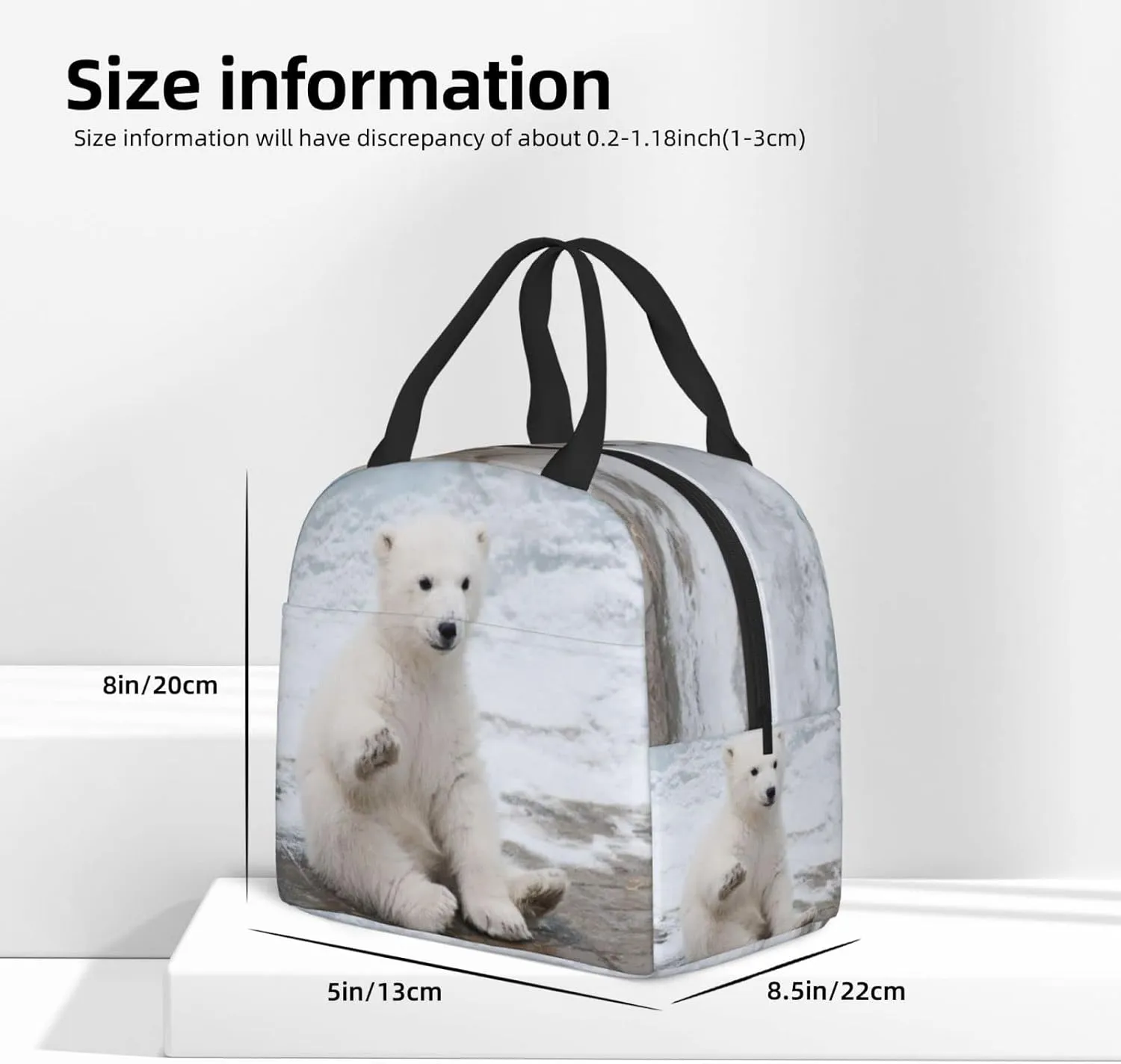Baby Polar Bear Lunch Box - Insulated Lunch Bags for Kids Boys Girls Reusable Lunch Tote Bags, Perfect for School/Camping/Hiking/Picnic/Beach/Travel