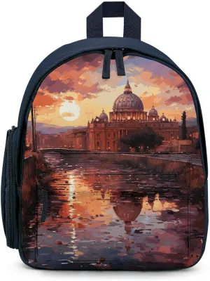 Backpack for Men Women Rome Sunset Laptop Backpack Lightweight Casual Bookbag for Business Hiking (blue-style)