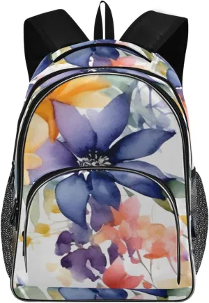 Backpacks 22L Three Layer Arc Book Bag Lightweight for Travel Camping Hiking Rucksack Daypack Kids & Adults Hibiscus Flowers