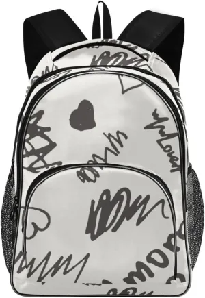 Backpacks 22L Three Layer Arc Book Bag Lightweight for Travel Camping Hiking Rucksack Daypack Kids & Adults Love Lettering