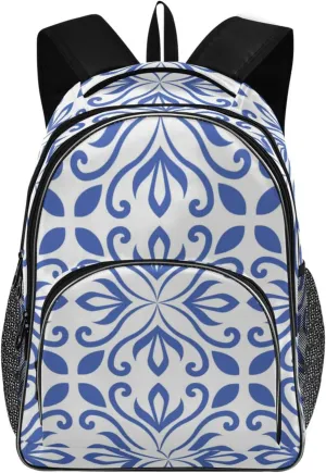 Backpacks 22L Three Layer Arc Book Bag Lightweight for Travel Camping Hiking Rucksack Daypack Kids & Adults Seamless Ornamental Floral Texture