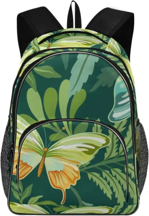 Backpacks 22L Three Layer Arc Book Bag Lightweight for Travel Camping Hiking Rucksack Daypack Kids & Adults Tropical Butterflies