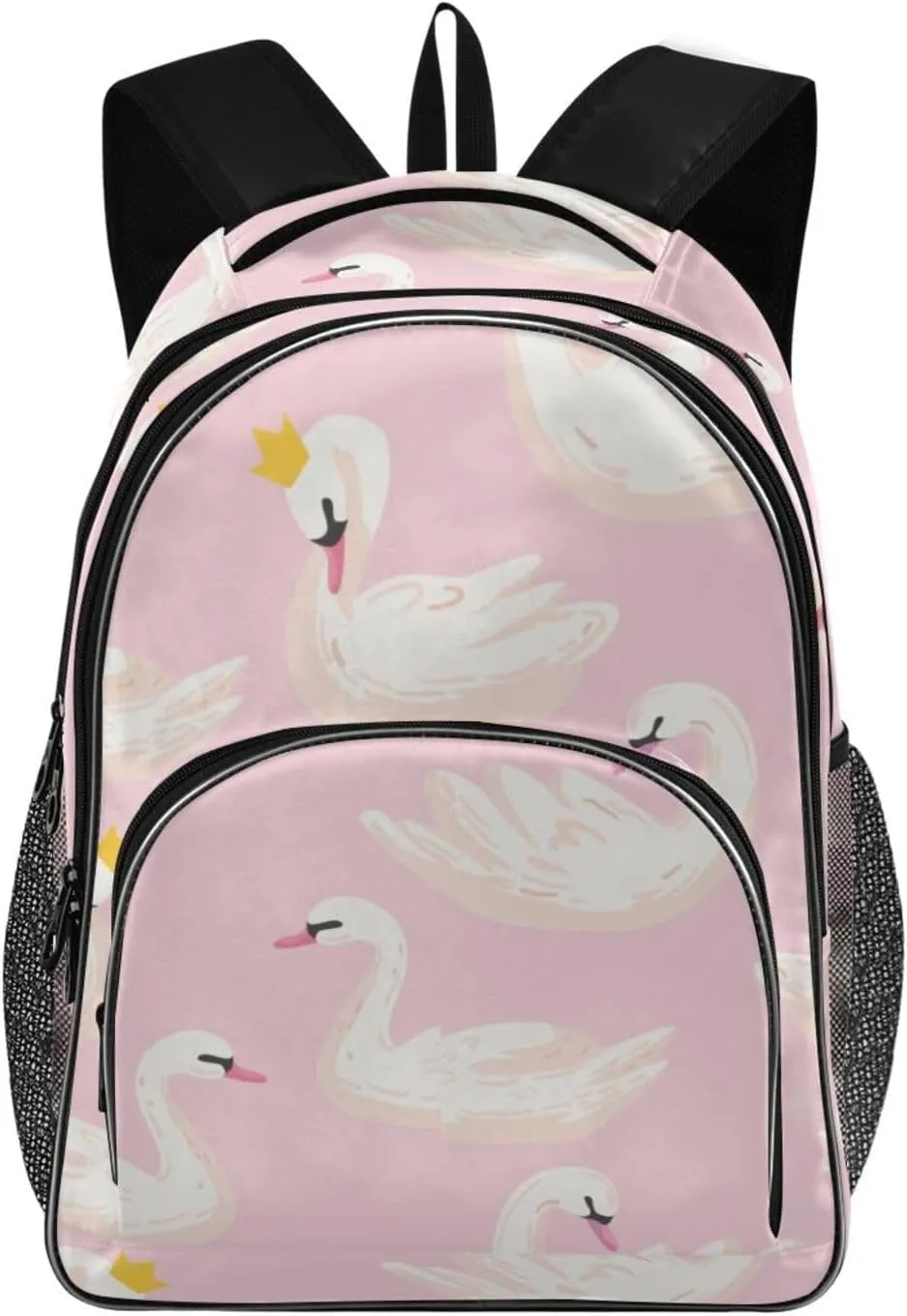 Backpacks 22L Three Layer Arc Book Bag Lightweight for Travel Camping Hiking Rucksack Daypack Kids & Adults White Swans