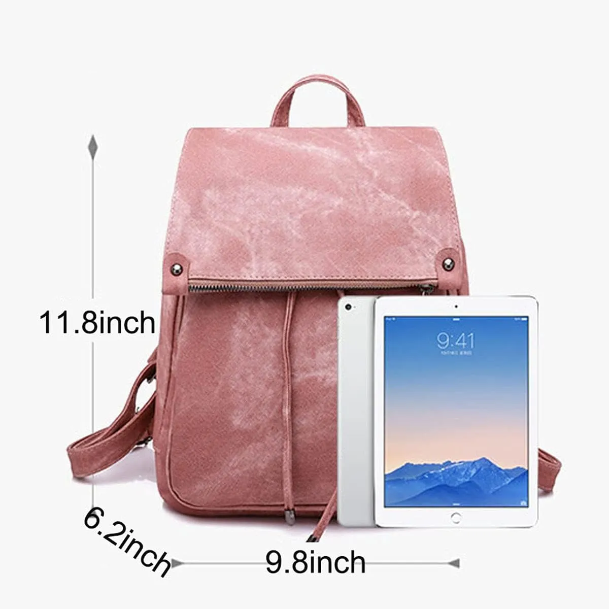 Backpacks and Purses for Women Waterproof Anti-theft Lightweight PU Leather Nylon Shoulder Bag Travel Rucksack, Blue, One Size