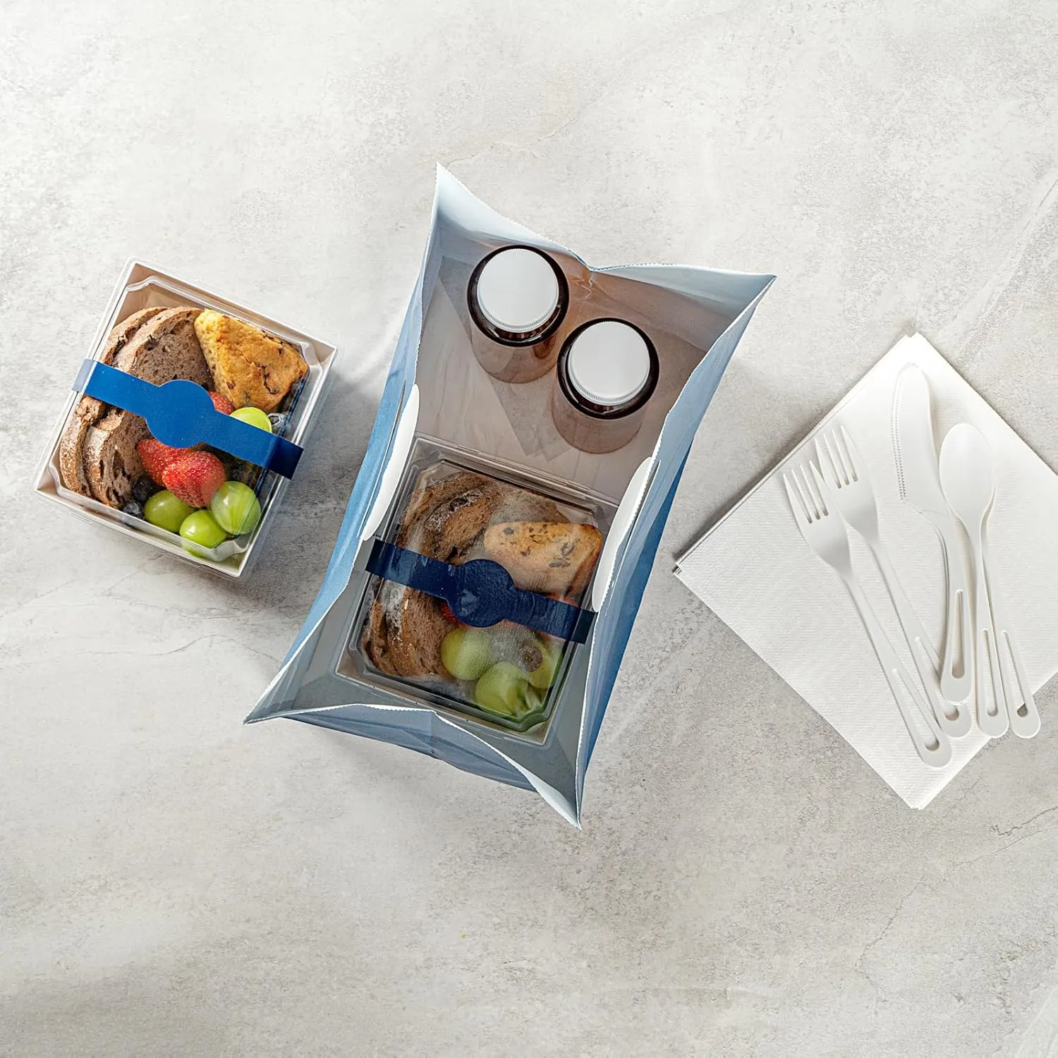 Bag Tek Rectangle Paper Take Out Bag - with Handles - 11" x 7" x 11" - 100 count box
