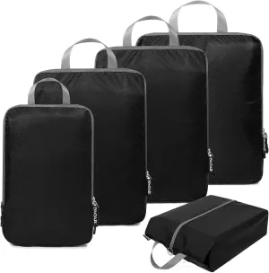 BAGAIL 5 Set/6 Set Ultralight Compression Packing Cubes Travel Accessories Expandable Packing Organizers