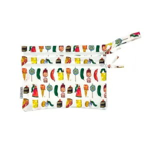 BapronBaby Eric Carle Food Parade Wet Dry Bag - Waterproof Two Zipper Pockets - Reusable for Mealtime, Diapers, Stroller, Snacks, Swimsuits - Machine Washable - 11" x 9"