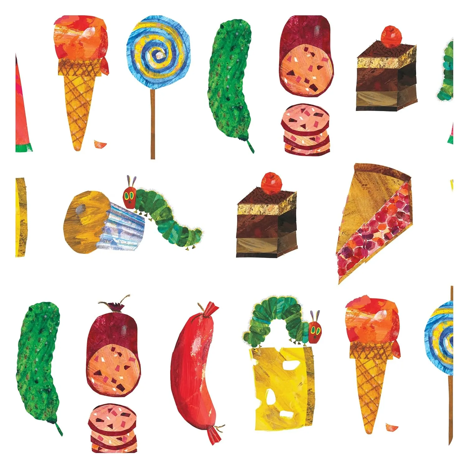 BapronBaby Eric Carle Food Parade Wet Dry Bag - Waterproof Two Zipper Pockets - Reusable for Mealtime, Diapers, Stroller, Snacks, Swimsuits - Machine Washable - 11" x 9"