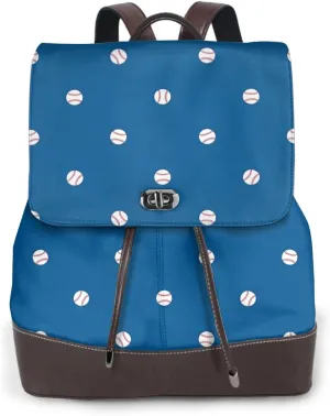 Baseballs Dodger Blue Backpack Purse for Women Men Large Womens Backpack Leather Travel Casual Daypack Fashion Backpack Purse Designer Ladies Shoulder Bags