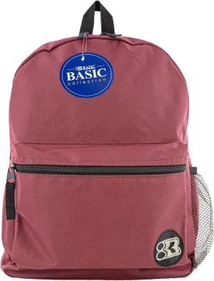 BAZIC Products Daypack Backpacks, Burgundy, 16"