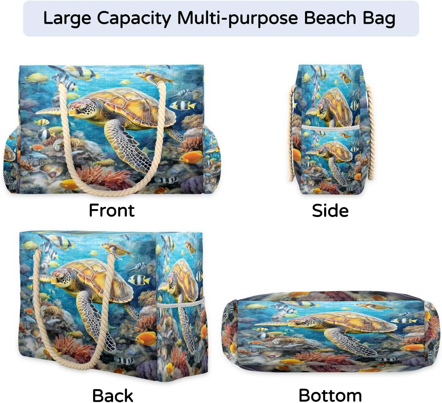 Beach Bags for Women, Large Waterproof Beach Tote Bag for Gym Grocery Travel