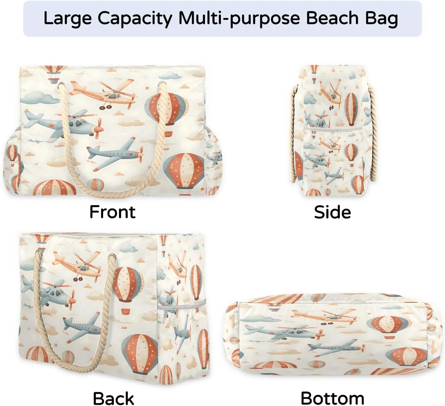 Beach Bags for Women, Large Waterproof Beach Tote Bag for Gym Grocery Travel