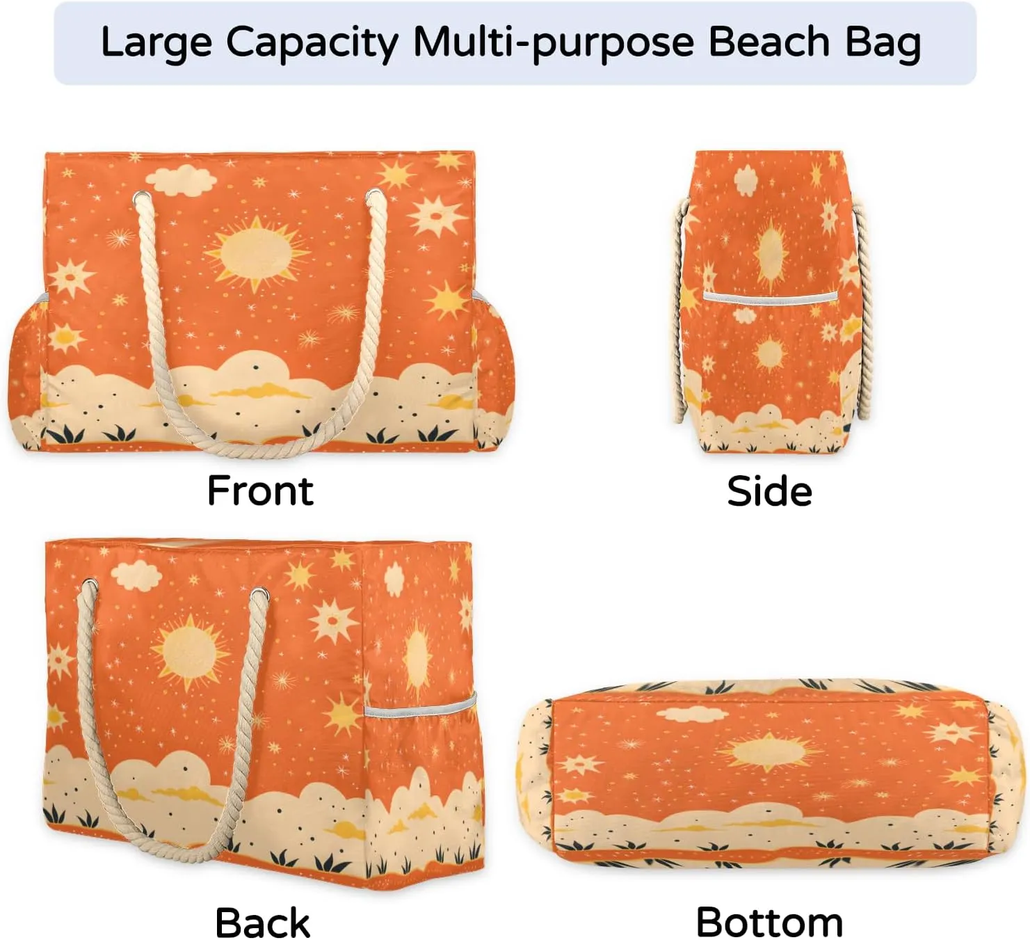 Beach Bags for Women, Large Waterproof Beach Tote Bag for Gym Grocery Travel