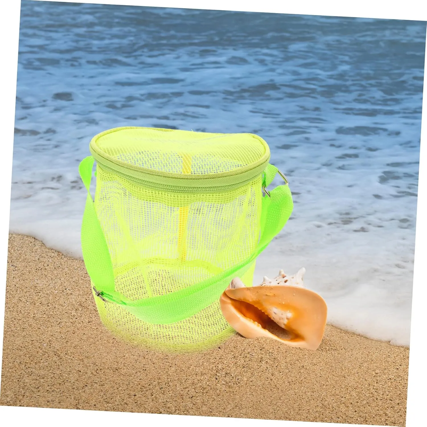 Beach Storage Bag Beach Toys for Kids Beach Tote Bag Bag Organizer for Backpack Mesh Summer Bags Beach Net Bag Beach Toy Tote Beach Toy Bucket Mesh Bucket Sand Toy Bag Green Child