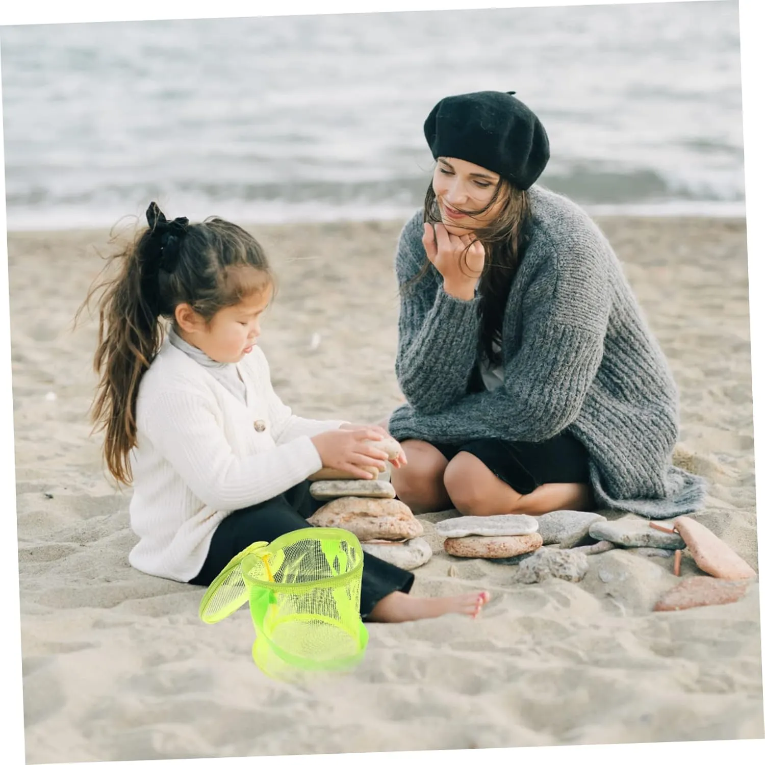 Beach Storage Bag Beach Toys for Kids Beach Tote Bag Bag Organizer for Backpack Mesh Summer Bags Beach Net Bag Beach Toy Tote Beach Toy Bucket Mesh Bucket Sand Toy Bag Green Child
