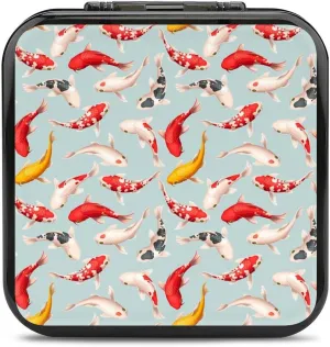 Beautiful Japanese Fish 24 Game Card Holder Case Storage Box Compatible with Switch Gifts for Game Lover