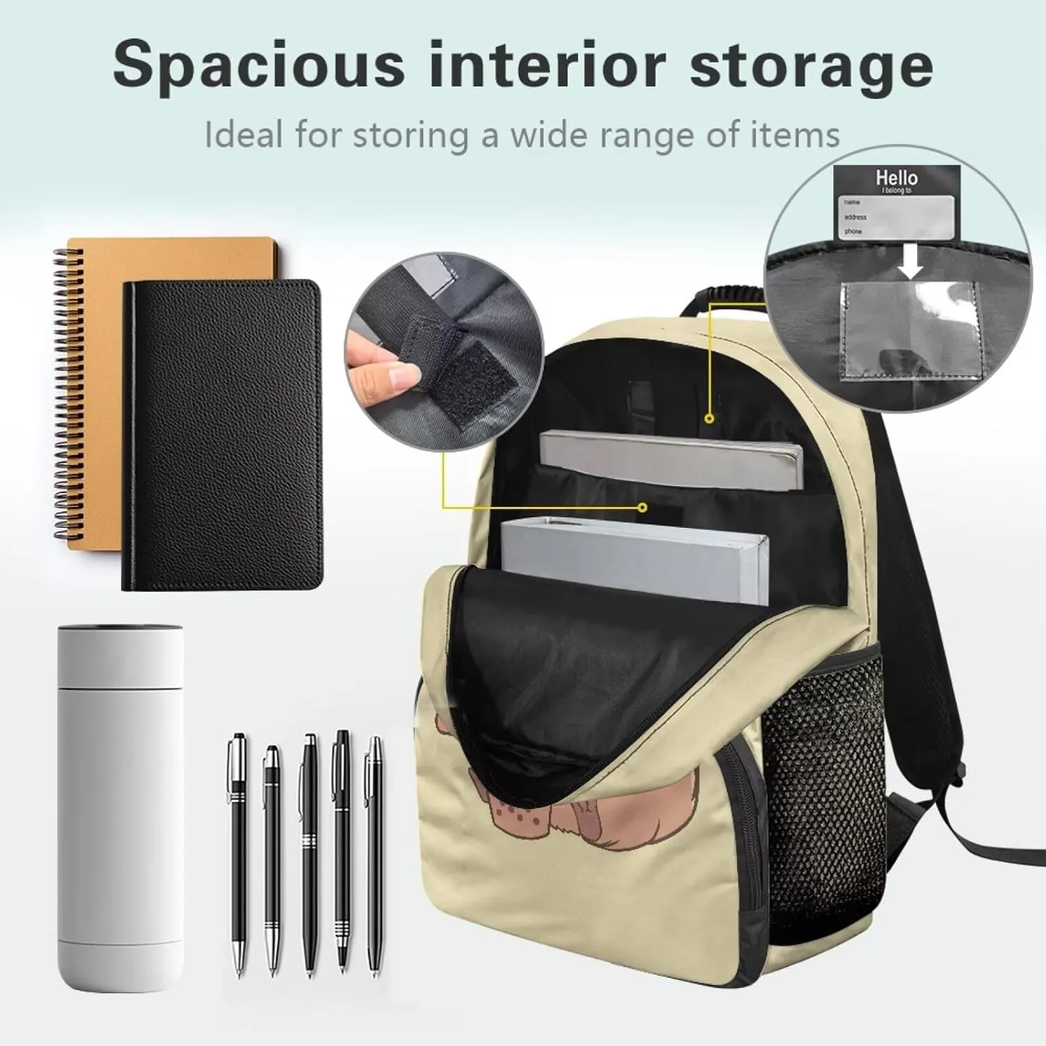 Beauty Collector Capybara Love Milk Tea Backpacks Travel Laptop School Book Bag for Teens Kids