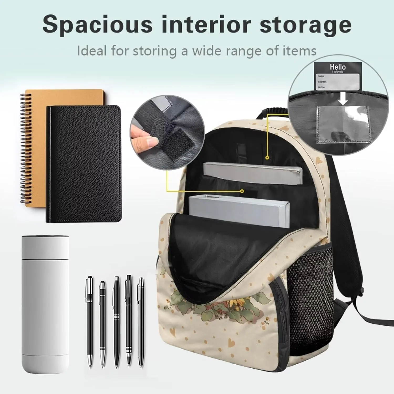 Beauty Collector Capybara Love Sunflower Backpacks Travel Laptop School Book Bag for Teens Kids