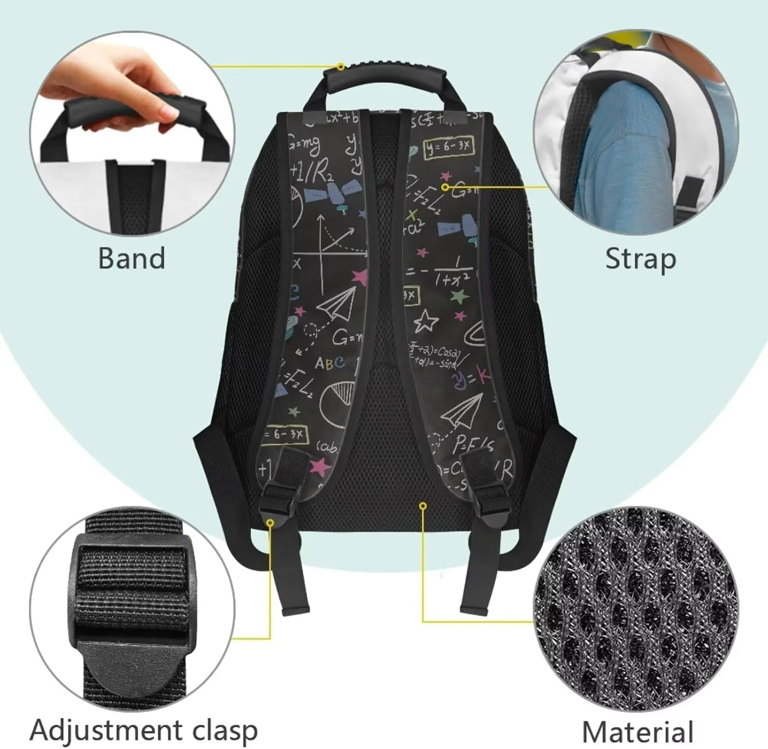 Beauty Collector Capybara Study Physics Backpacks For Girls Women Aesthetic Bookbag with Side Pockets