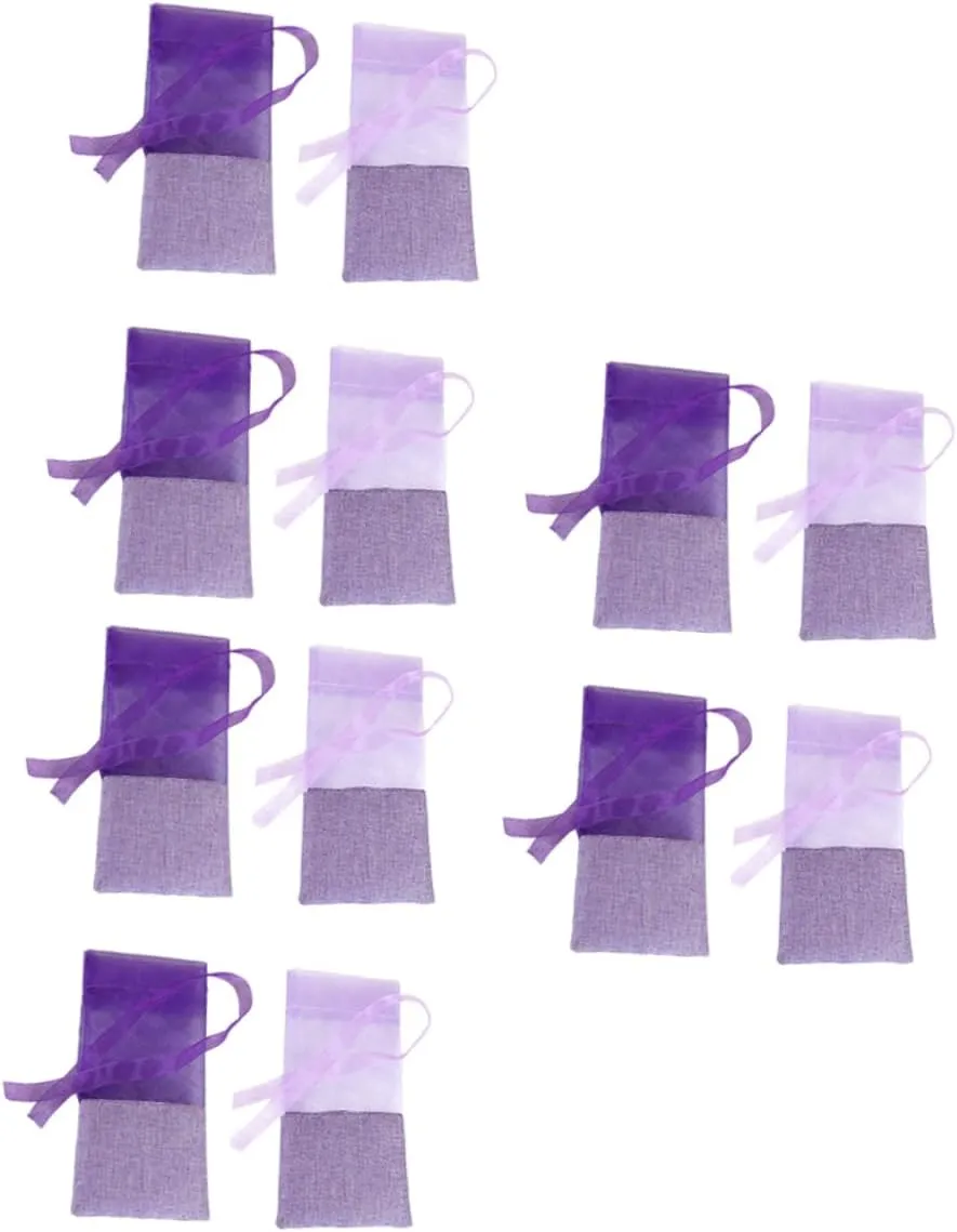 BEBEMOKO Diy Essential Oil Sachet Bags 24pcs Lavender Bags Closure Ribbon Natural Scent Fresheners for Home Decor