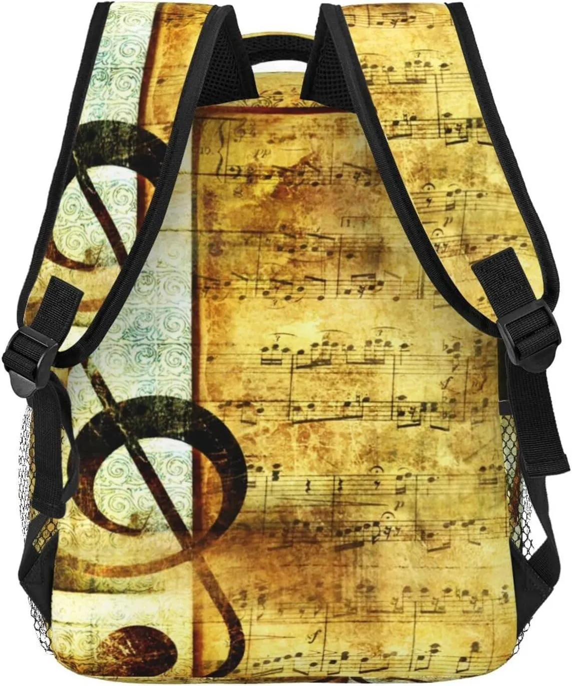 Beige Music Musical Note Backpack for Men Women, Travel Laptop Backpack Computer Bag Daypack for Business Work Weekender