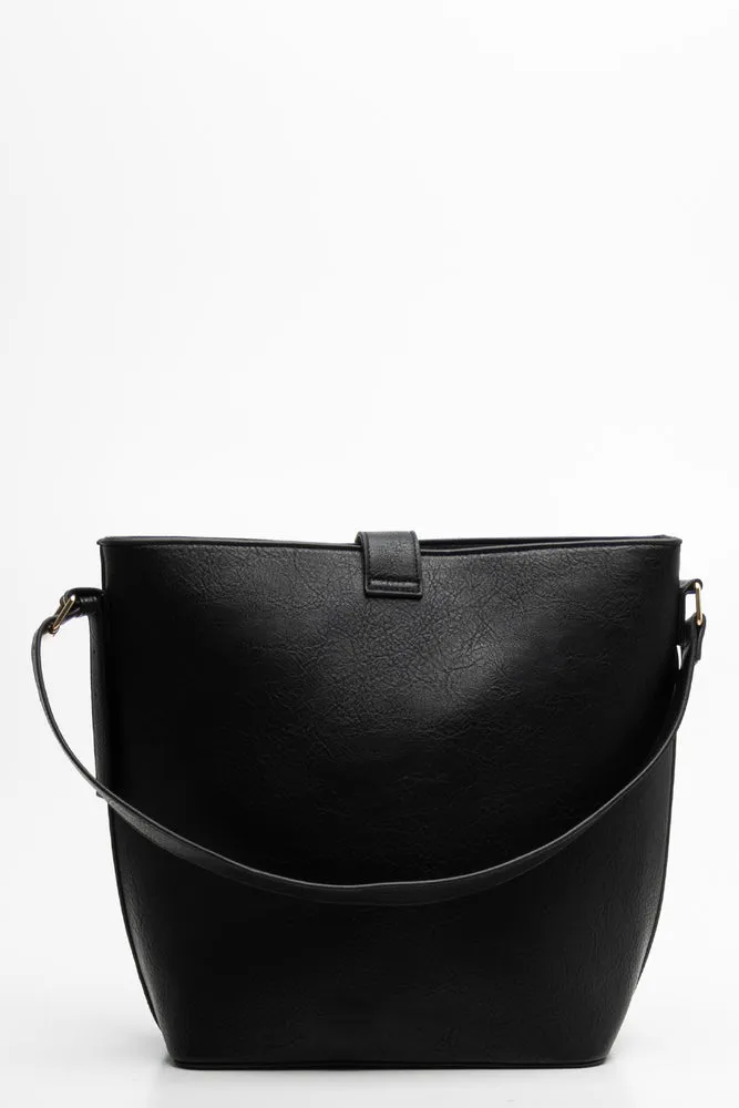 Belted Tote Bag Black