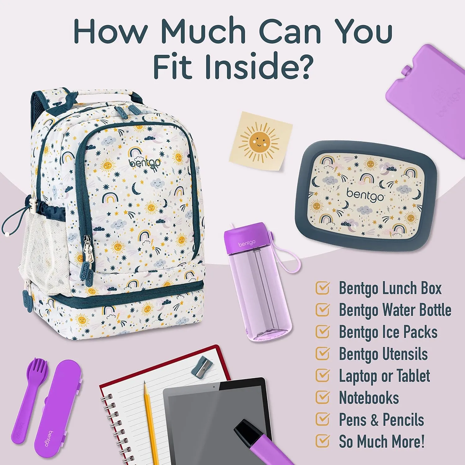 Bentgo Kids Prints 2-in-1 Backpack & Insulated Lunch Bag
