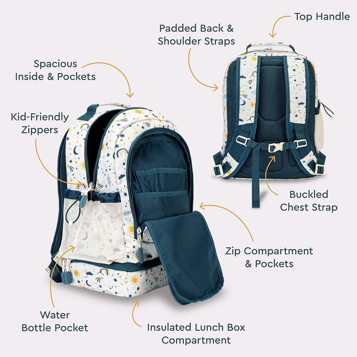 Bentgo Kids Prints 2-in-1 Backpack & Insulated Lunch Bag