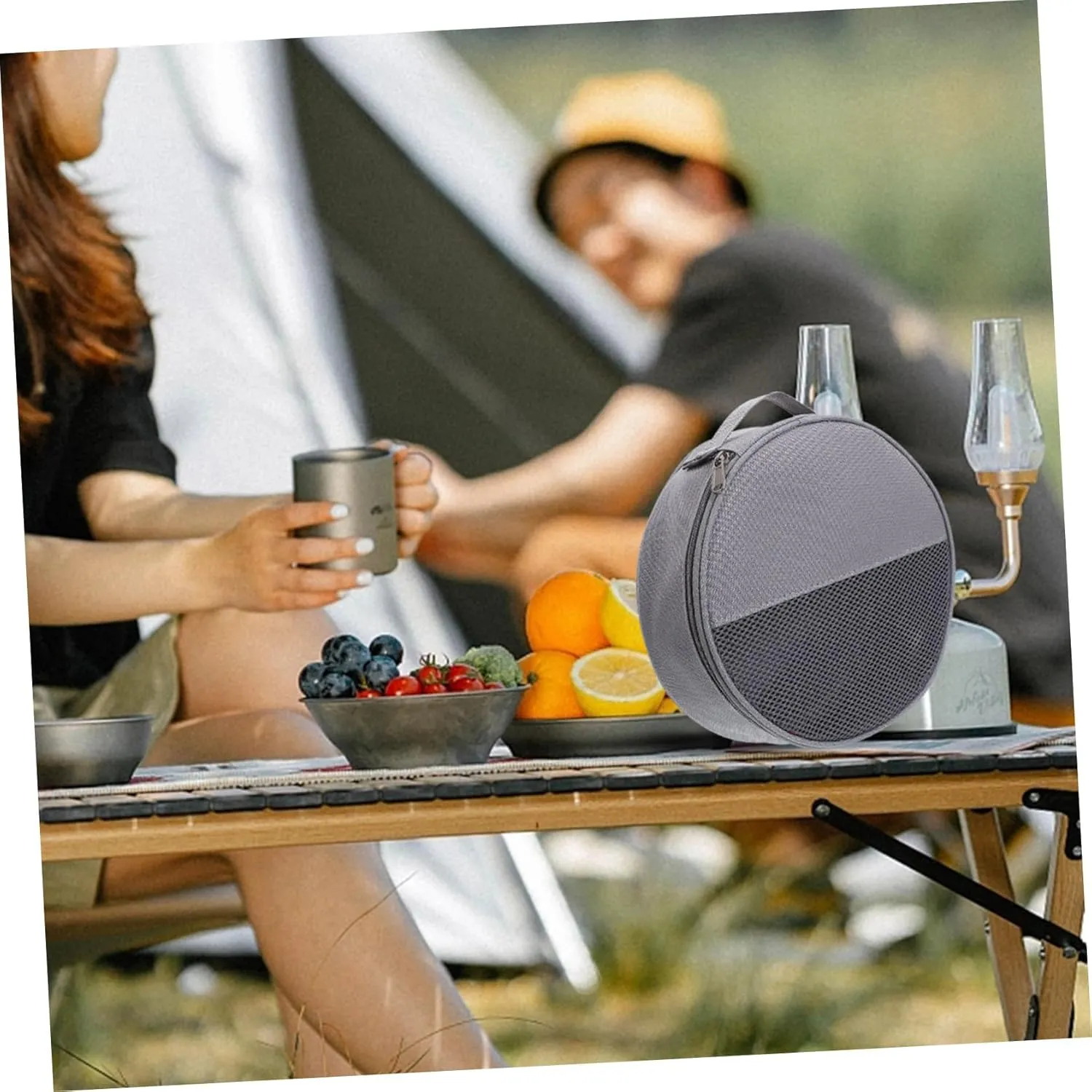 BESPORTBLE Outdoor Tableware Bag Canvas Bag Outdoor Dish Bag Camping Plates Bag Camping Plate Bag Picnic Tableware