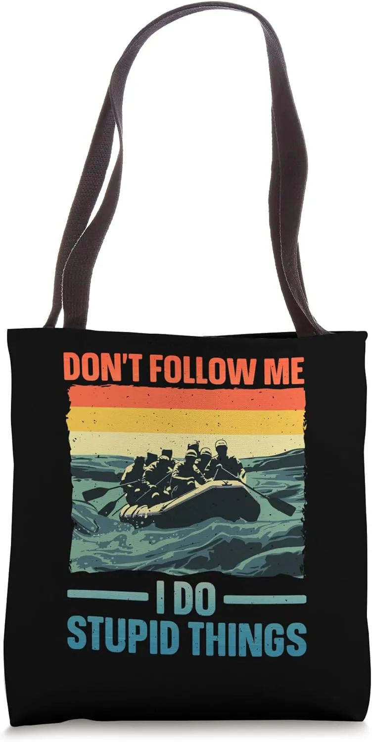 Best Rafting Art For Men Women Whitewater River Raft Rafting Tote Bag