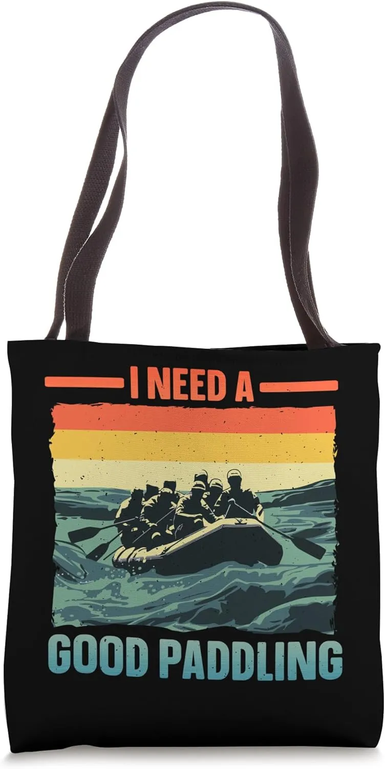 Best Rafting Design For Men Women White Water River Rafting Tote Bag