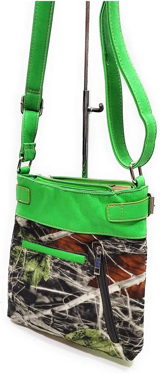 BHW Soft Camo Bling Gun Wings Concealed Carry Messenger Bag Rhinestone Purse Jp