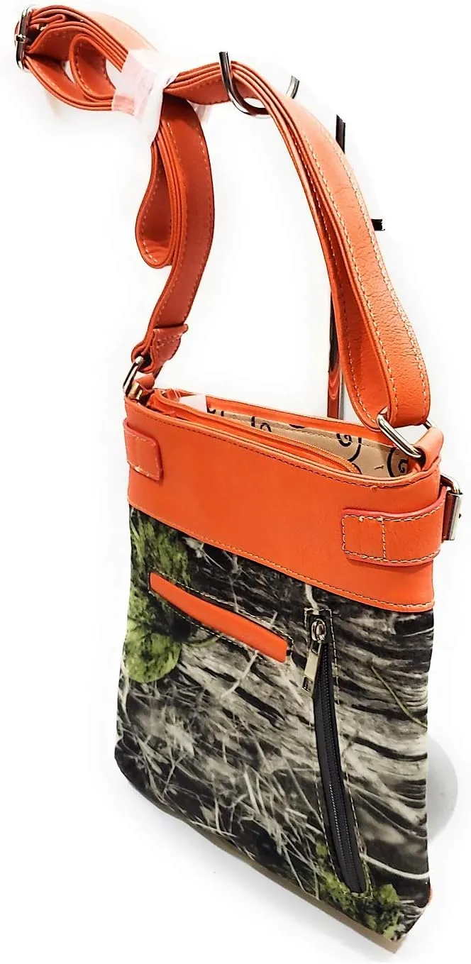 BHW Soft Camo Bling Gun Wings Concealed Carry Messenger Bag Rhinestone Purse Jp