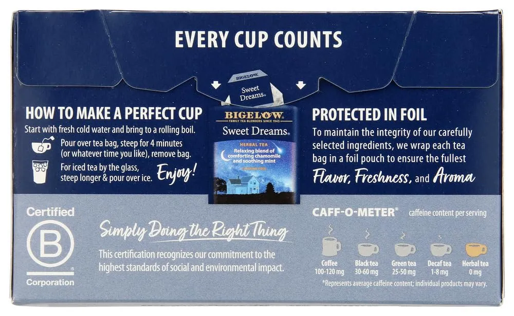 Bigelow Tea Sweet Dreams 20 Bags (Pack of 4)