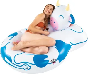 BigMouth Inc Giant Cow Lounging Pool Float, Inflatable Raft, Fun Summer Party Floatie