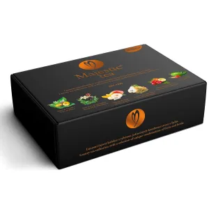 Biogena Majestic Tea Assortment Gift Box Flavored Fruit, Herbal Tea Sampler Box - (6x10 Tea Bags Variety Pack)