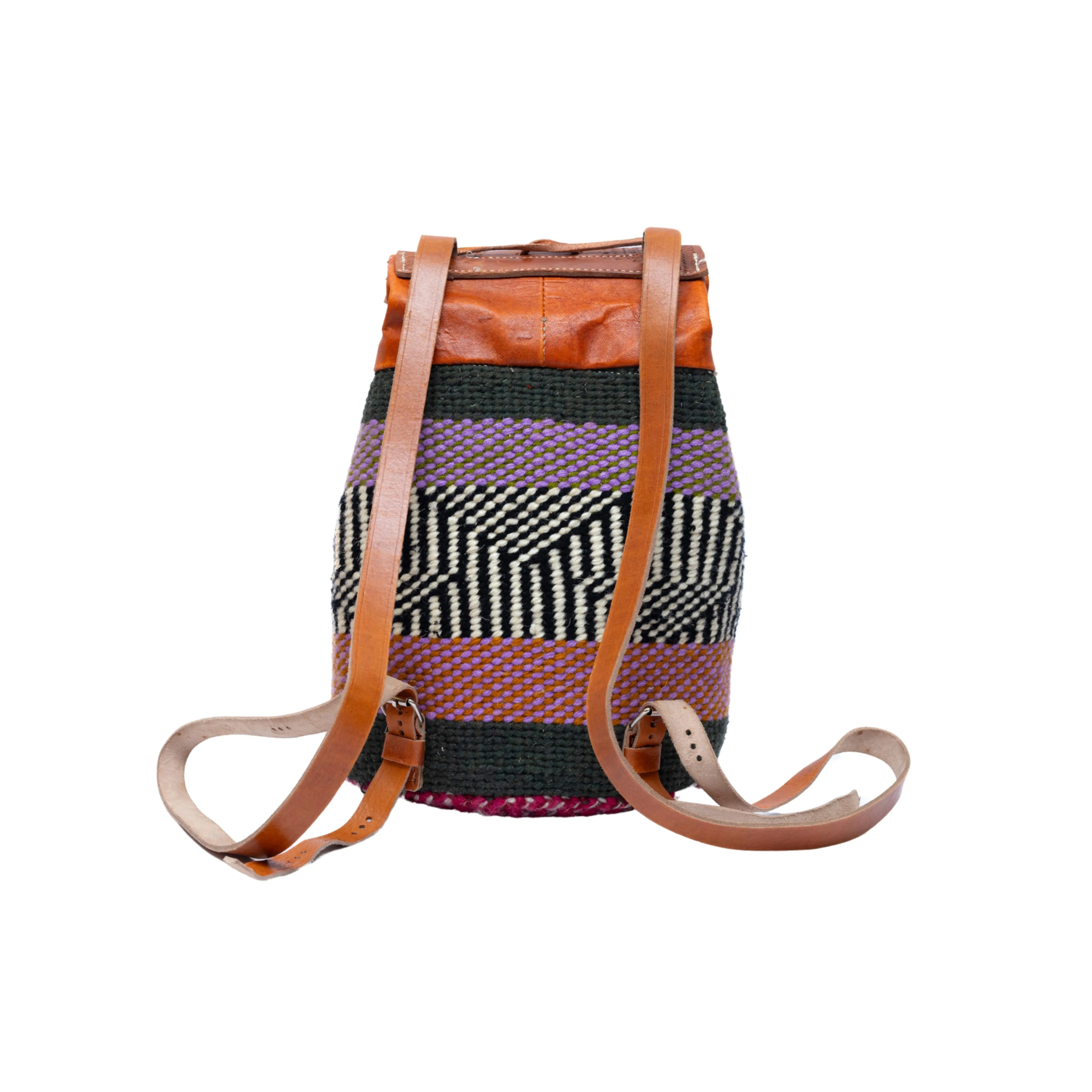 Bissau Handwoven Sisal & Leather Backpack | A Fusion of Tradition & Function