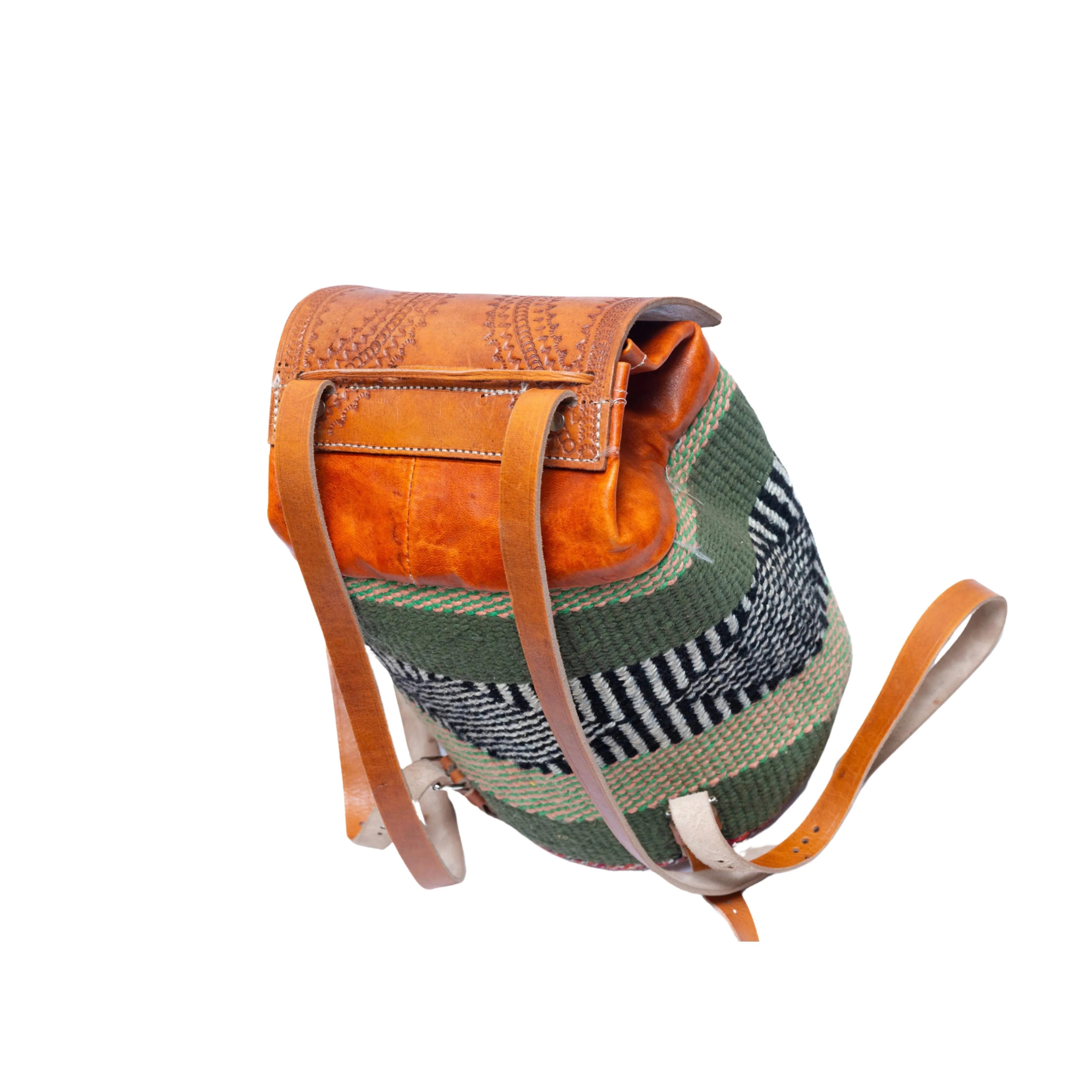 Bissau Handwoven Sisal & Leather Backpack | A Fusion of Tradition & Function