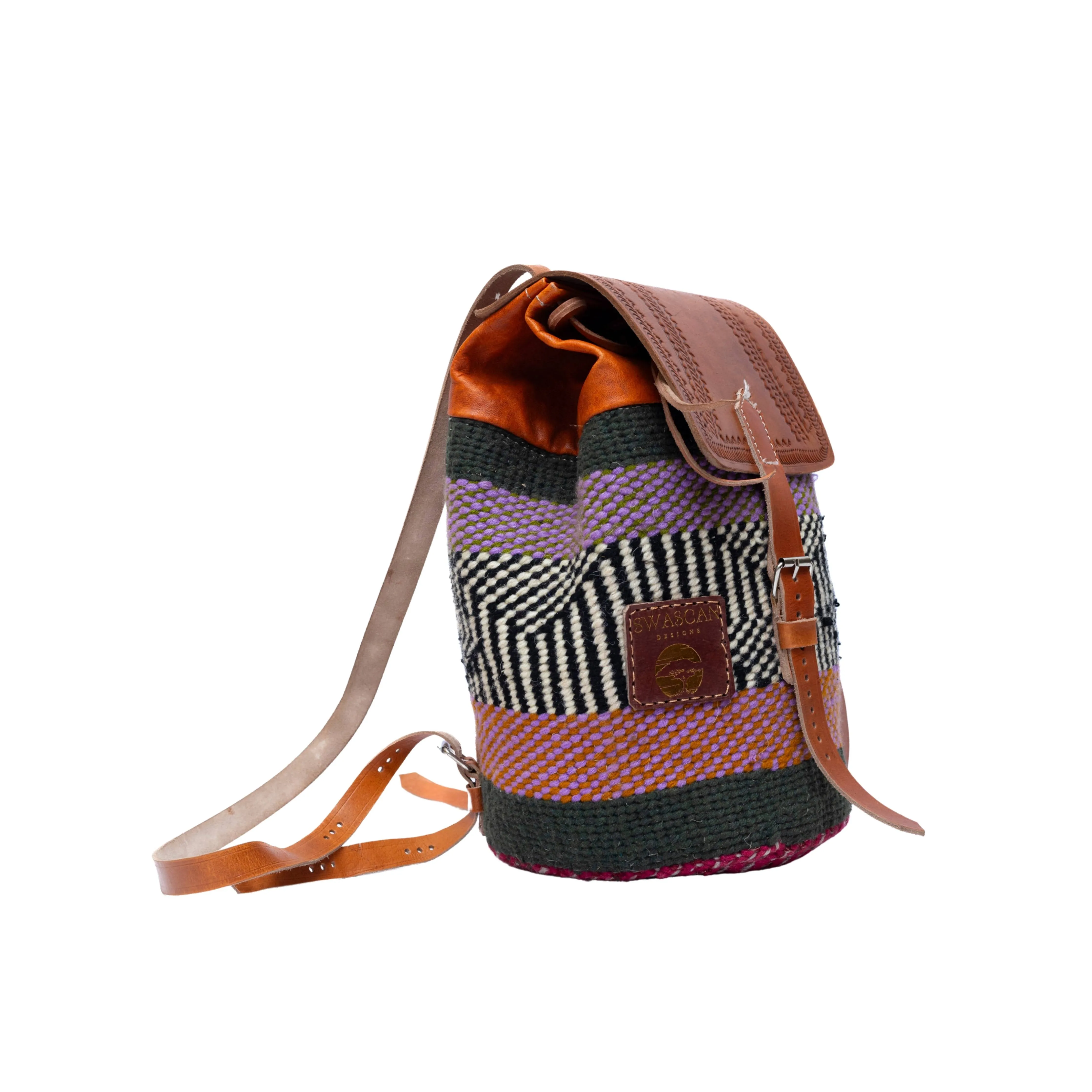 Bissau Handwoven Sisal & Leather Backpack | A Fusion of Tradition & Function