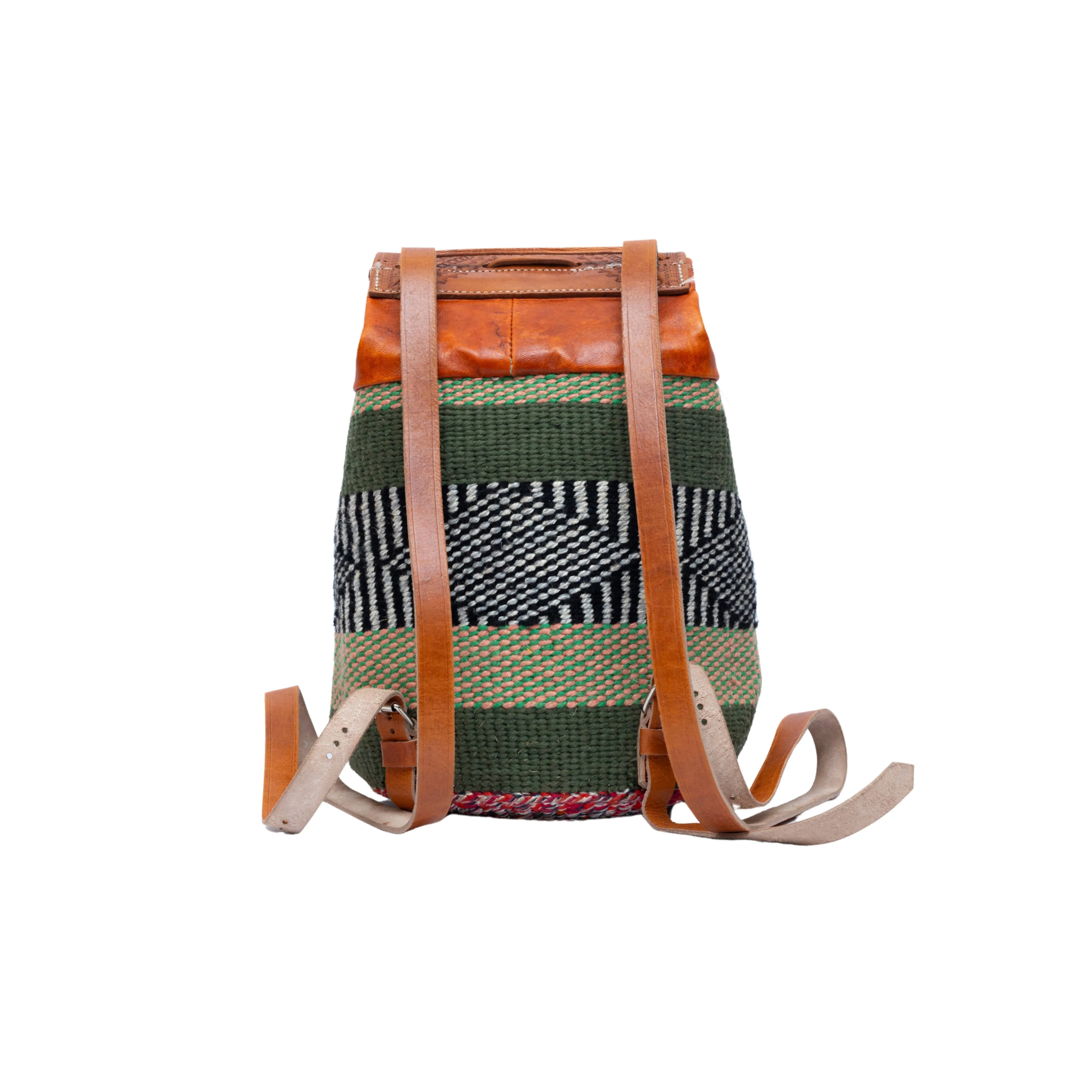 Bissau Handwoven Sisal & Leather Backpack | A Fusion of Tradition & Function