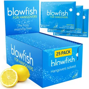 Blowfish for Hangovers | Perfect for Welcome Bags, Hangover Kits, Wedding & Bachelorette Favors | Fast Hangover Relief | 25 Single Dose Envelopes | Starts to Work in 15 Minutes